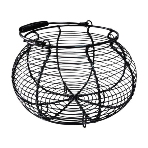 WeiLaiKeQi Wire Egg Basket for Gathering Fresh Eggs Egg Holder for Food Vegetables Eggs Black