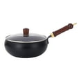 thumbnail image 1 of WeiLaiKeQi Wok Pan Iron Wok 11inch Cooking Pot Multipurpose with Wood Handle for Gas Flat Bottom Stir Fry Pan for Hotel Camping Kitchen, 1 of 9
