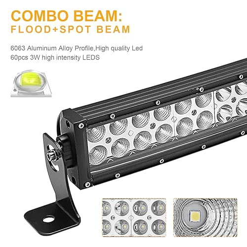 WeiSen Rear Roof Pillar Lights Kit For Polaris Ranger – 60W LED Pods With Mounting Brackets & Wiring Harness, Fits 2013-2025 Models