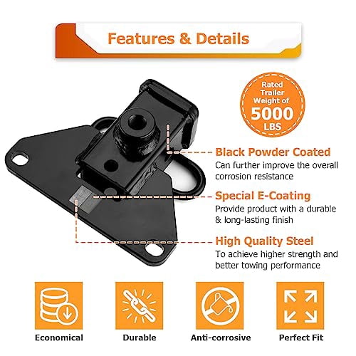 WeiSen 2” Rear Trailer Hitch With D-Ring – Compatible With Can-Am Maverick R / R Max (2024-2025), No Drill Installation