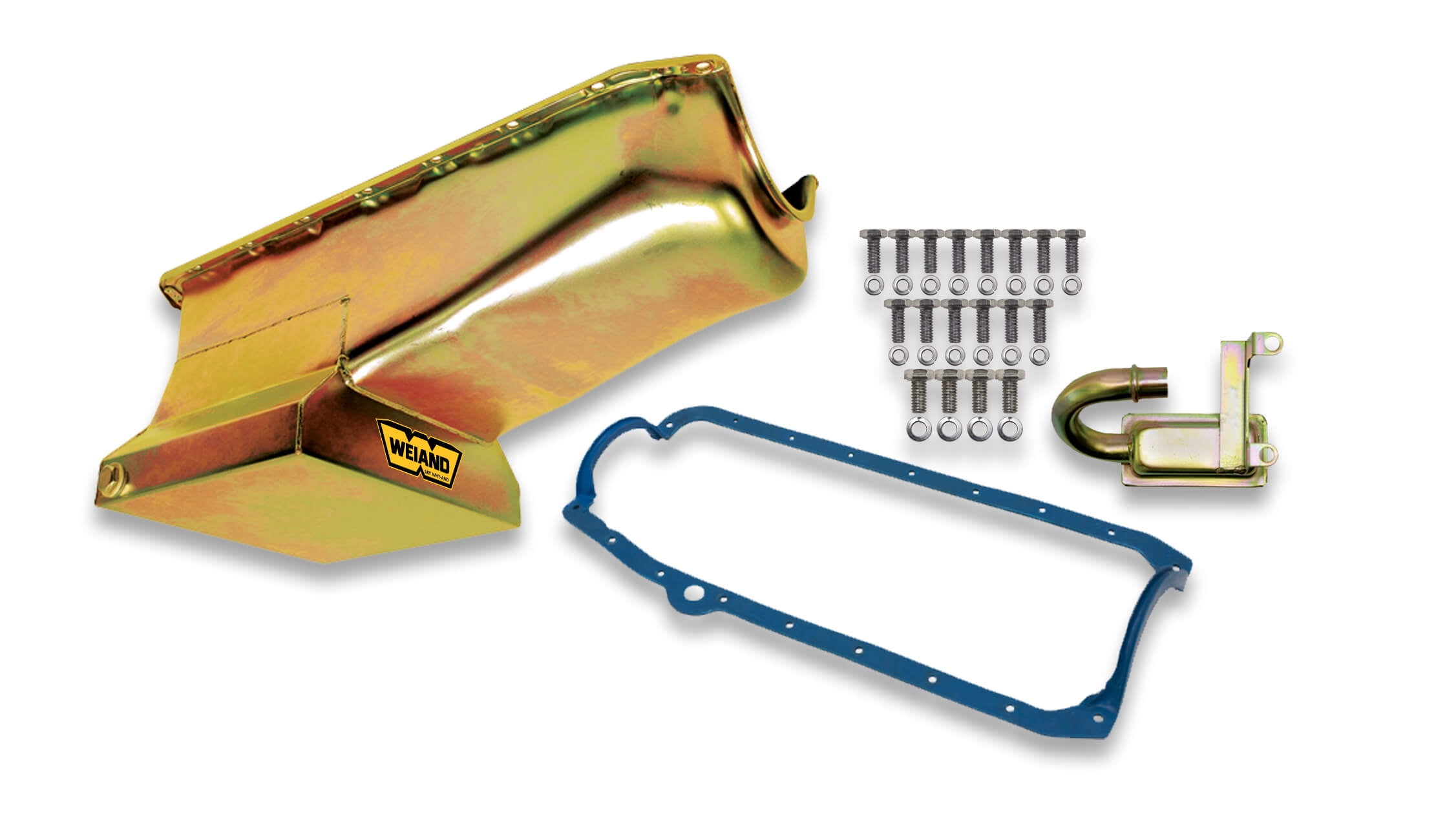 Weiand 5005WND Fabricated Oil Pan Kit - Includes Pan, Pickup, Gasket & Bolts For High-Performance Engines