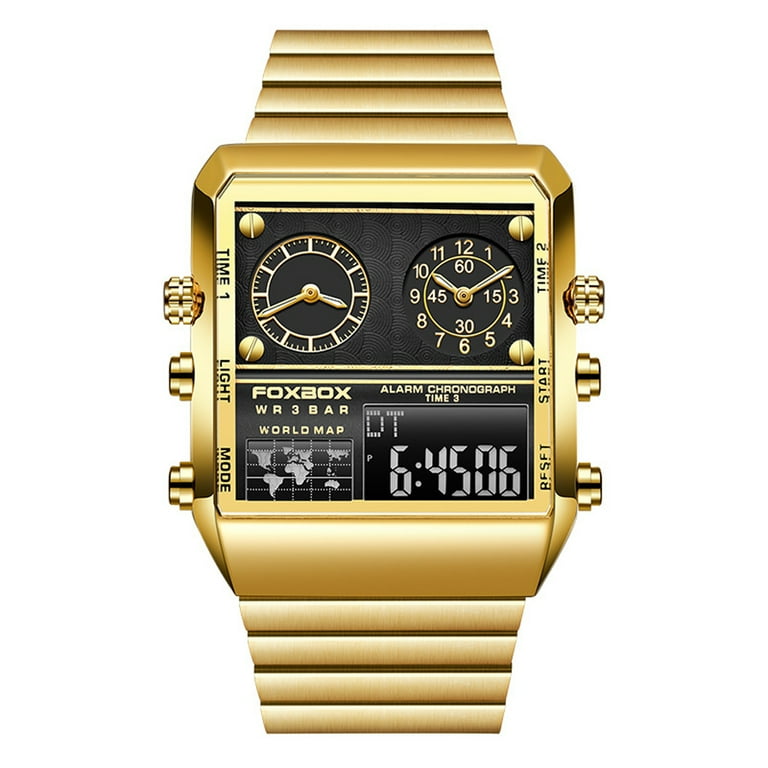 Analogue watch with digital display best sale