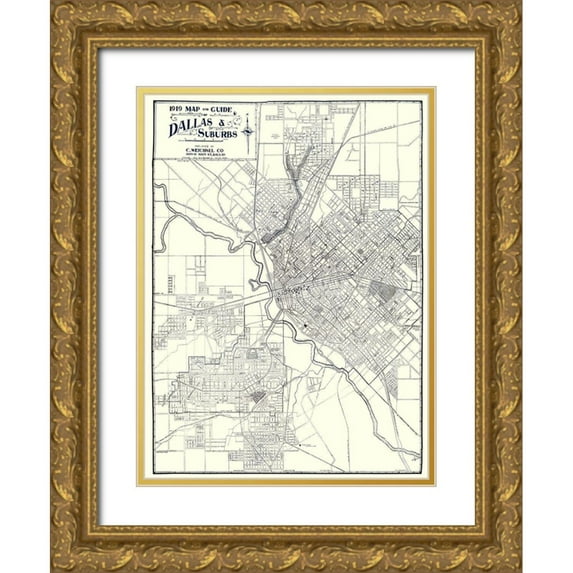 Weichsel 25x32 Gold Ornate Wood Framed with Double Matting Museum Art Print Titled - Dallas, Suburbs Texas - Weichsel 1919