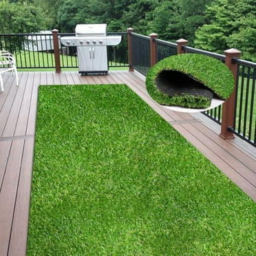 Weidear Artificial Grass 3 ft x 12 ft, 0.8 inch Fake Grass Mat, 4 Tones Synthetic Turf Rug, Indoor Outdoor Turf Grass for Dogs Pets/Patio Lawn Landscape Garden, Customized Sizes