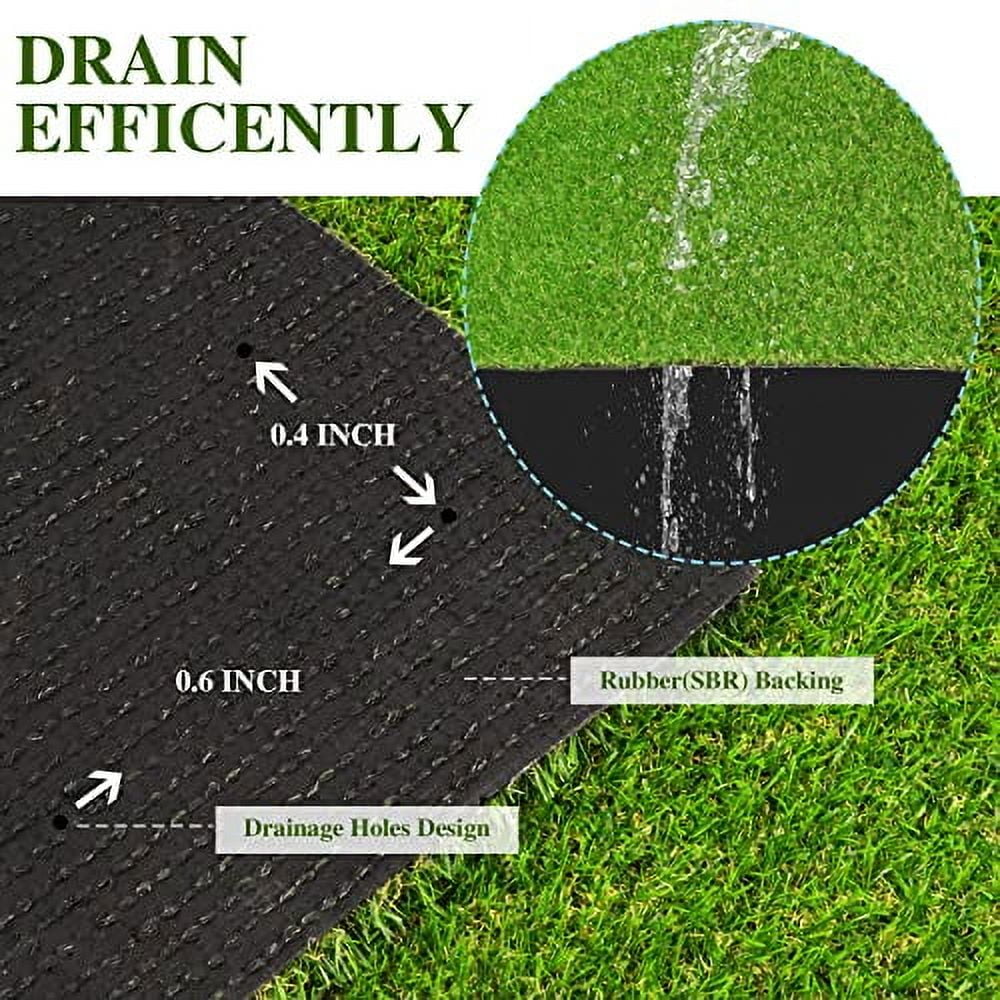 Weidear Artificial Grass 6 ft x 16 ft, 0.8 inch Fake Grass Mat, 4 Tones ...