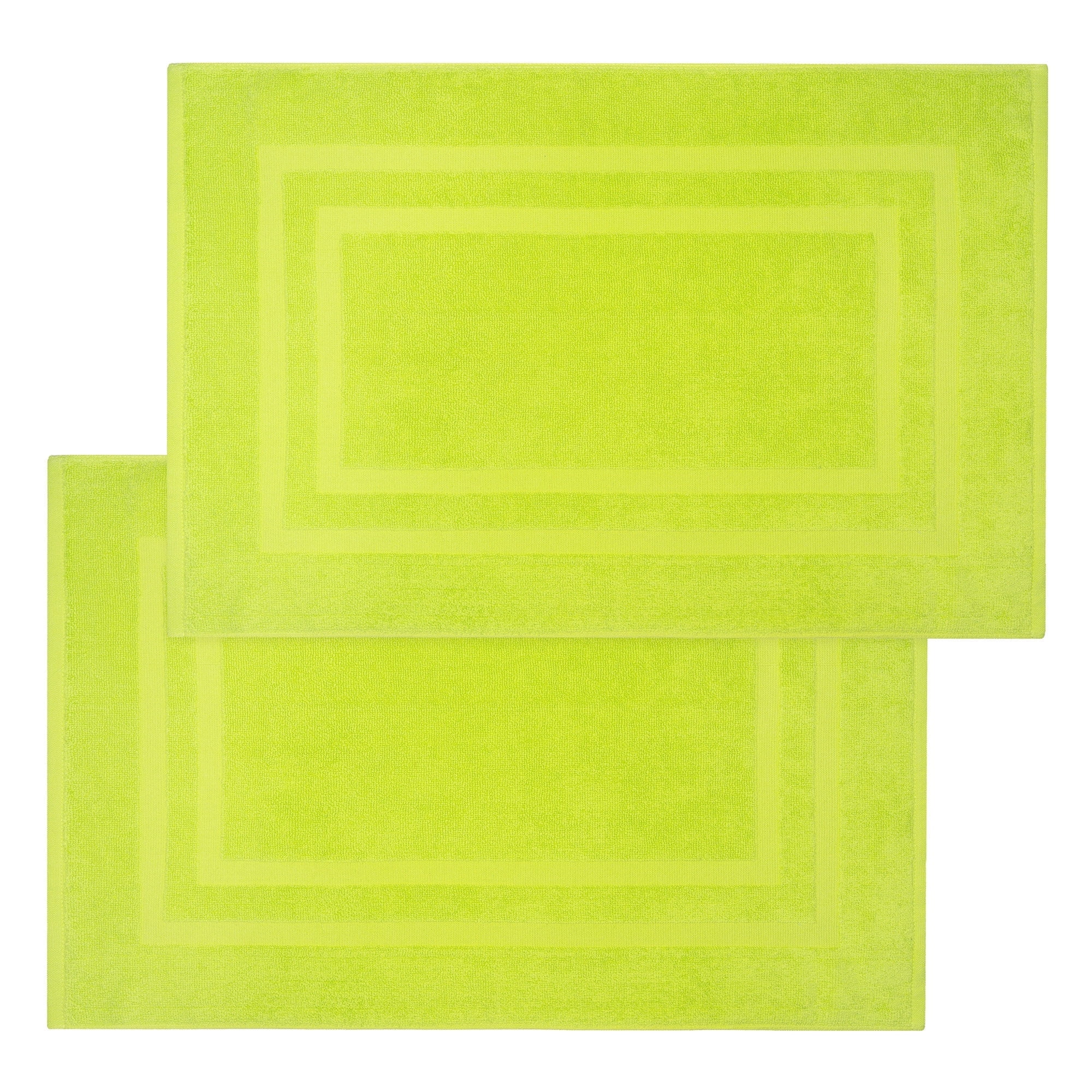 Weidemans 100% Cotton Bath Mats for Bathroom | 950 GSM Luxury Towel Bath Mat/Rug Set of 2 (Size 20" x 31.5") | Eco-Friendly & Machine Washable Bath Mat Set with a Soft & Absorbent | Apple Green