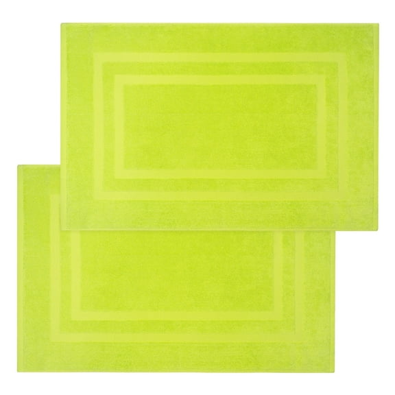 Weidemans 100% Cotton Bath Mats for Bathroom | 950 GSM Luxury Towel Bath Mat/Rug Set of 2 (Size 20" x 31.5") | Eco-Friendly & Machine Washable Bath Mat Set with a Soft & Absorbent | Apple Green