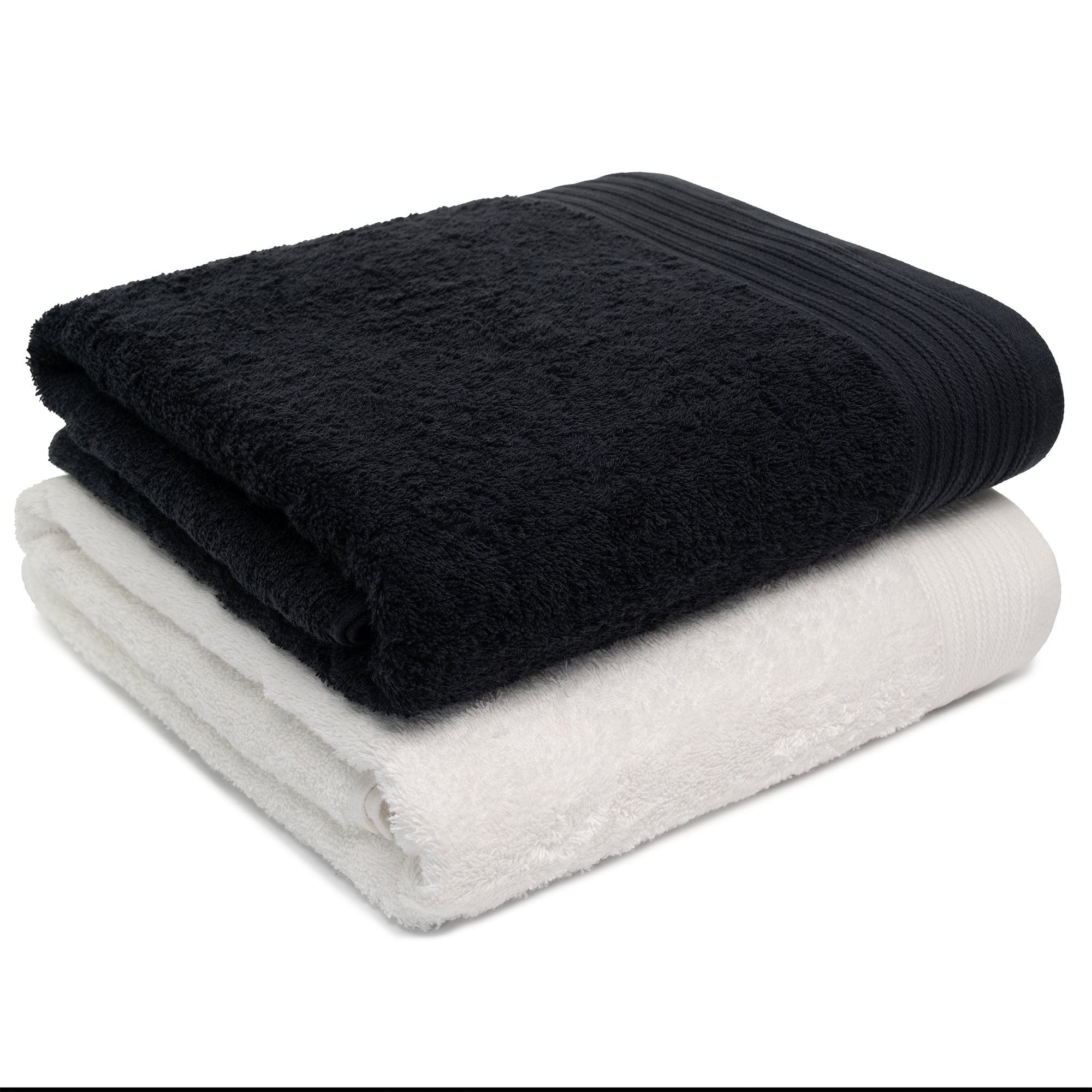 Weidemans 100% Cotton Bath Towels | Eco-Friendly Exclusive Bathsheet towels Set of 2 (Size: 35" X 70")| Ultra Soft and Highly Absorbent Bath Towel Set Gym, Hotel, Travel Camp, Pool Spa |Black & White