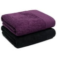 thumbnail image 1 of Weidemans 100% Cotton Bath Towels | Eco-Friendly Exclusive Bathsheet towels Set of 2 (Size: 35" X 70")| Ultra Soft and Highly Absorbent Bath Towel Set Gym, Hotel, Travel Camp, Pool Spa | Black & Plum, 1 of 12