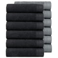 thumbnail image 1 of Weidemans 100% Cotton Washcloths 12 Pieces Towel Set |Fingertip Washcloth 13" X 13" |Towels for Bathroom, Hand, Kitchen, Cleaning | Machine Washable high Absorbency Bathroom Face Towels |Grey & Black, 1 of 12