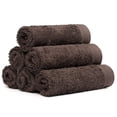 thumbnail image 1 of Weidemans 100% Cotton Washcloths 6 Pieces Towel Set | Fingertip Washcloth 13" X 13" | Towels for Bathroom, Hand, Kitchen, Cleaning | Machine Washable high Absorbency Bathroom Face Towels | Chocolate, 1 of 11