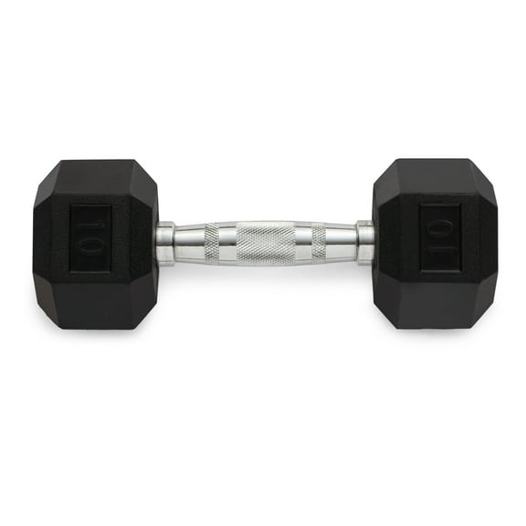 Weider, 10lb Rubber Hex Dumbbell, Single