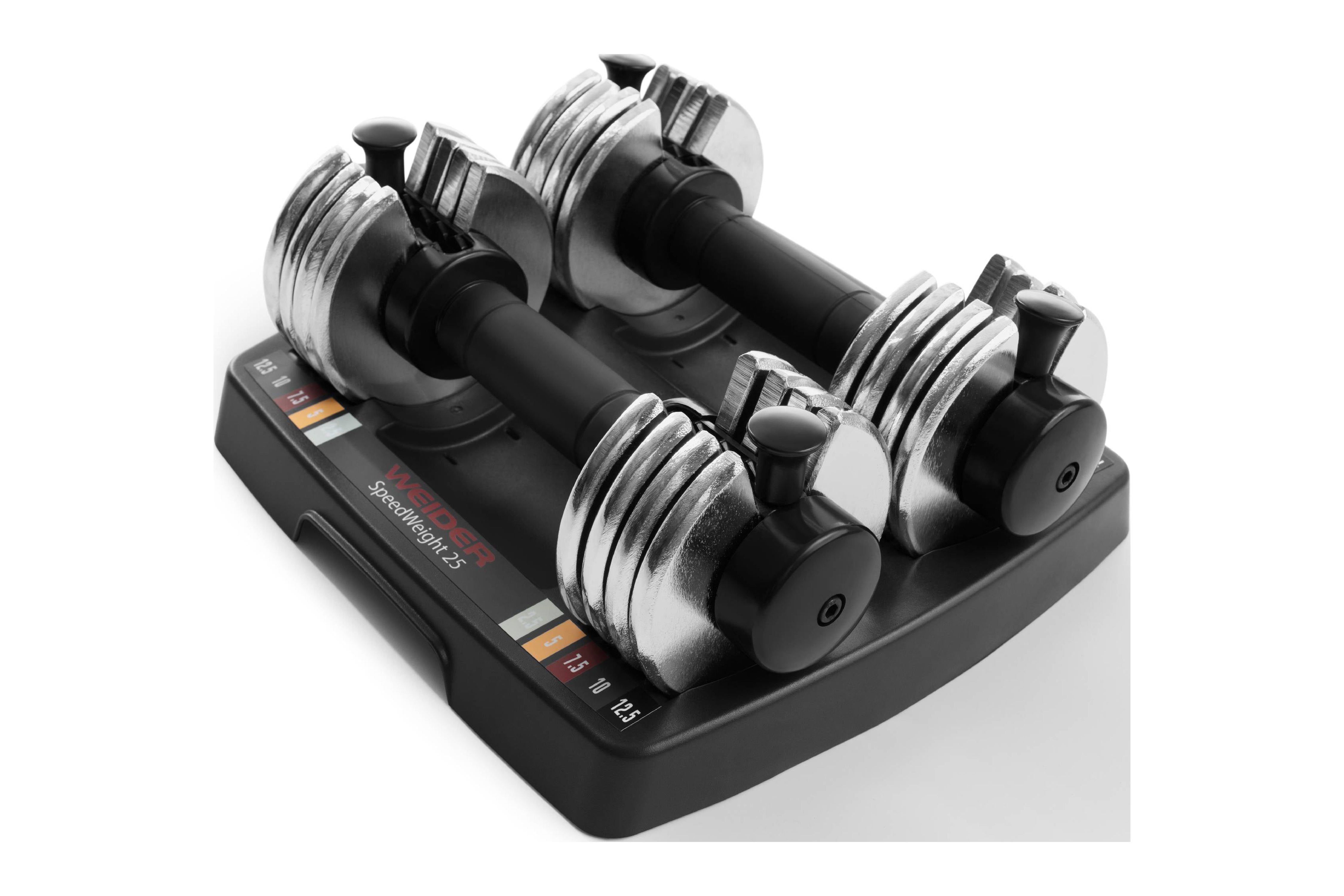 Weider 12.5 Lb. Adjustable SpeedWeight Dumbbells, Pair with Storage Tray - image 1 of 13