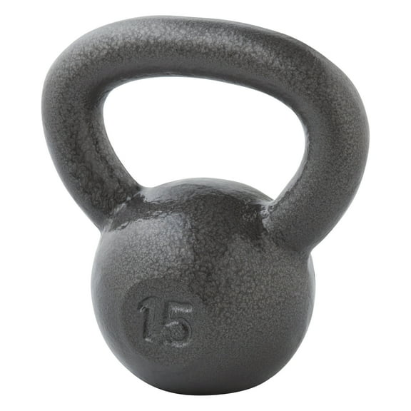 Weider, 15lb Cast Iron Hammertone Finish Kettlebell, Single