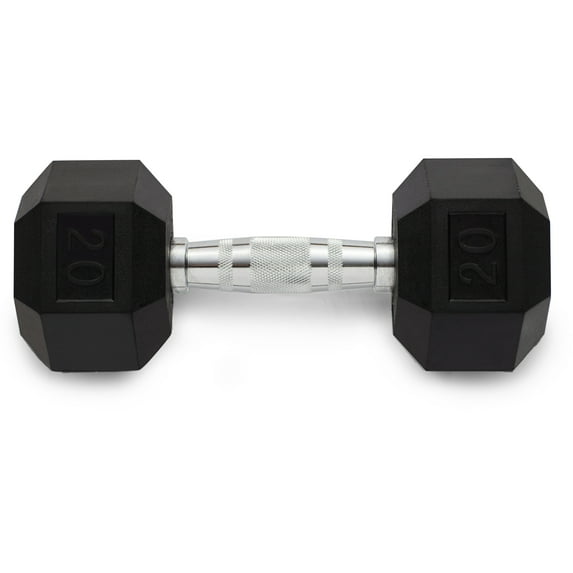 Weider, 20lb Rubber Hex Dumbbell, Single