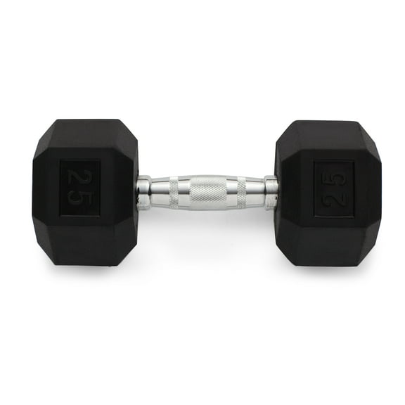 Weider, 25lb Rubber Hex Dumbbell, Single