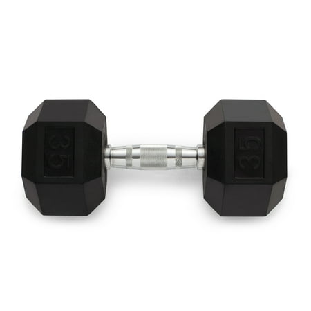 Weider, 35lb Rubber Hex Dumbbell, Single