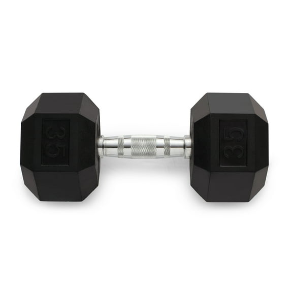 Weider, 35lb Rubber Hex Dumbbell, Single