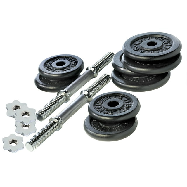 Weider 40 lb. Standard Cast Iron Weight Set with Chrome Spin-Lock Collars