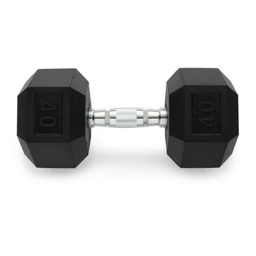 Weider, 40lb Rubber Hex Dumbbell, Single