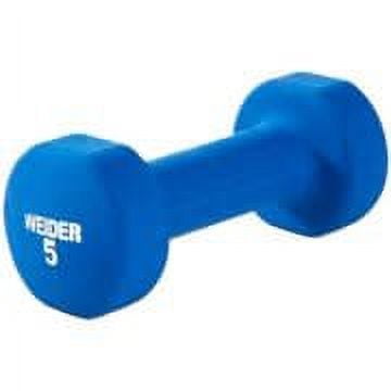 Weider 5 lb. Neoprene Dumbbell with Square Anti-Roll Design