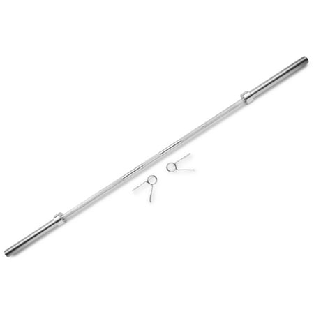 Weider 7 ft. Olympic-Sized Chrome Barbell with Partially Knurled Grip, 310 lb. Weight Capacity