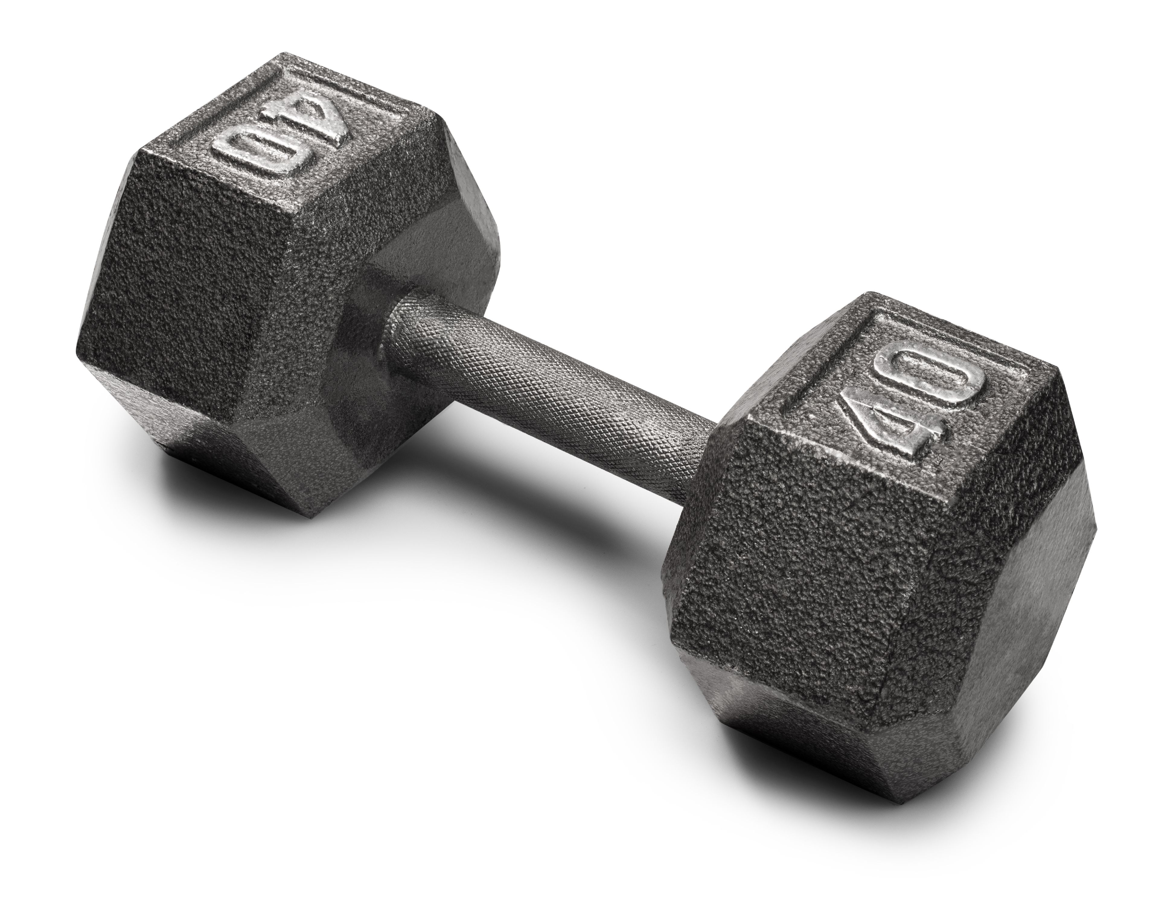 Weider Cast Iron Hex Dumbbell with Knurled Grip, 40 lbs