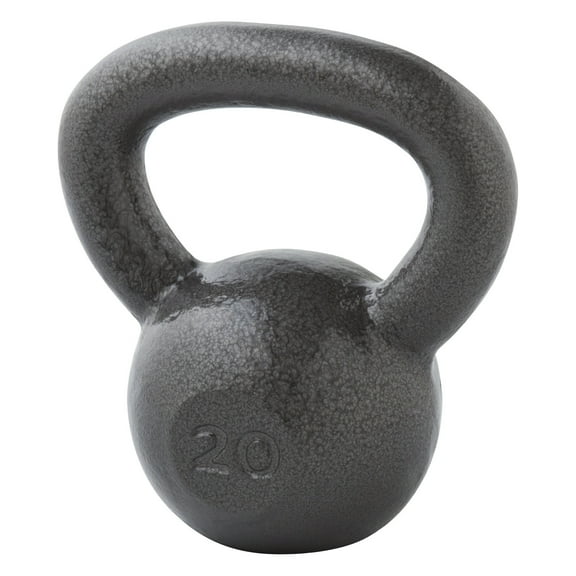 Weider Cast Iron Kettlebell, 10-35 lbs with Extra Wide Grip and Hammertone Finish
