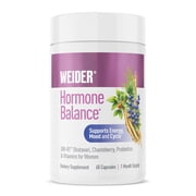 Weider Hormone Balance for Women with SRI-81 Shatavari, chasteberry, vitamins & probiotics supports energy, stress, cycle symptoms, and vaginal health 60 capsules