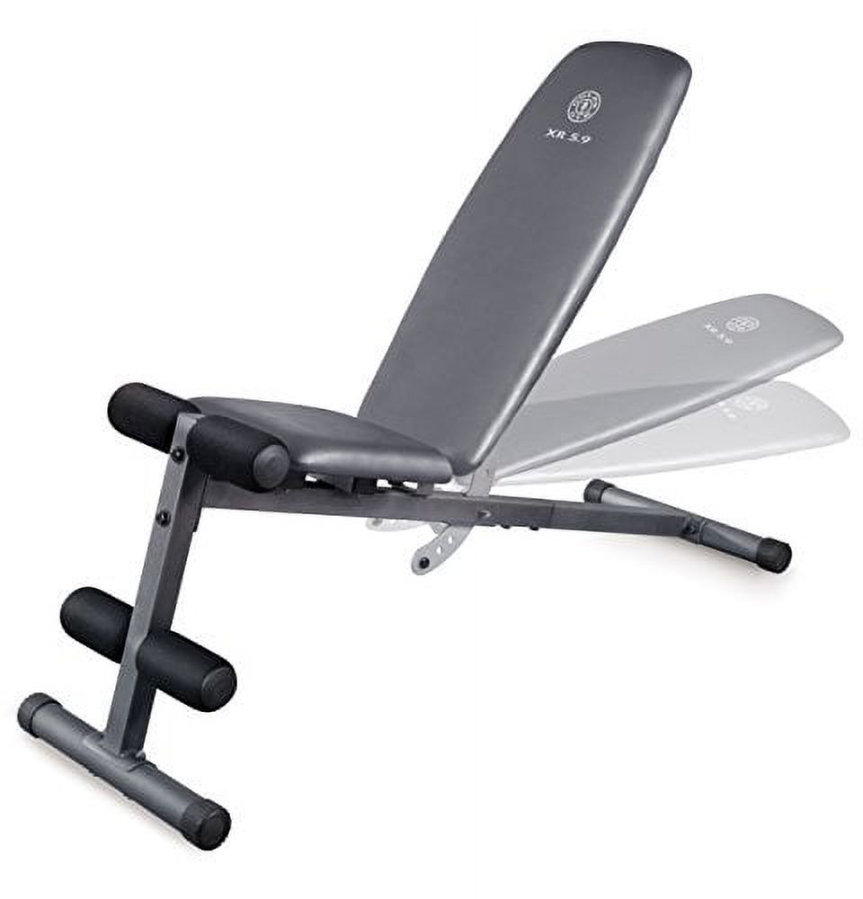 Weider XR 5.9 Adjustable Slant Workout Bench with 4 Roll Leg Lockdown and Exercise Chart Walmart