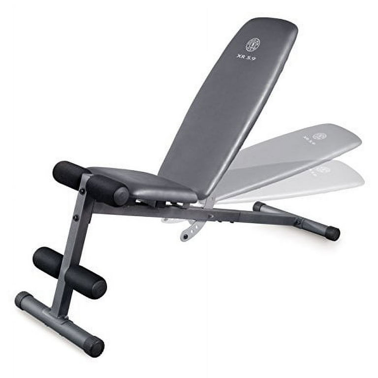 Weider XR 5.9 Adjustable Slant Workout Bench with 4 Roll Leg Lockdown and Exercise Chart Walmart
