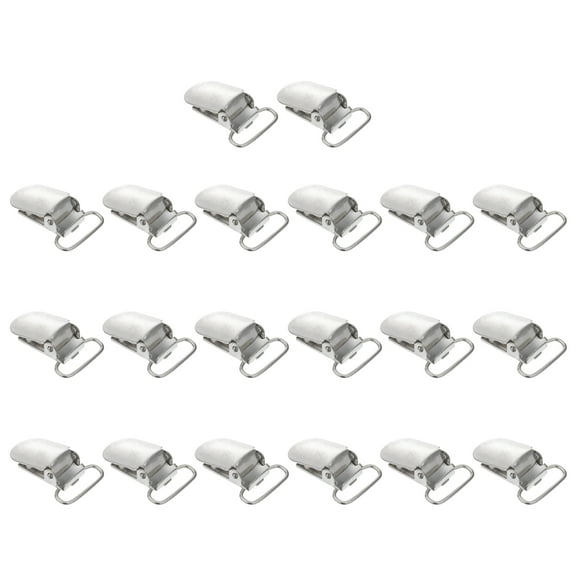 TOYMYTOY 20pcs Straps Holder Fasteners Clips in Silver for Craft Making with Infants