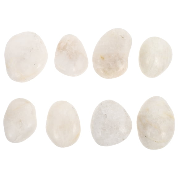 TOYMYTOY 8Pcs Flat Rocks for Painting DIY Drawing Stones in White for Family Fun