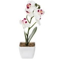 Weierla Realistic Artificial Phalaenopsis Faux Flower Orchid in Pot