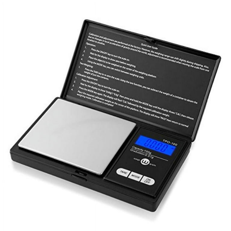 Weigh Gram Scale Digital Pocket Scale,100G by 0.01g,Digital Grams Scale, Food Scale, Jewelry Scale Black, Kitchen Scale (Top-100)