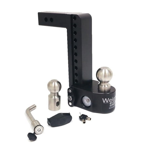 Weigh Safe WS10-2-KA-CER-BLA 10 in. Drop Adjustable Trailer Hitch for 2 in. Receiver with WS05, Black