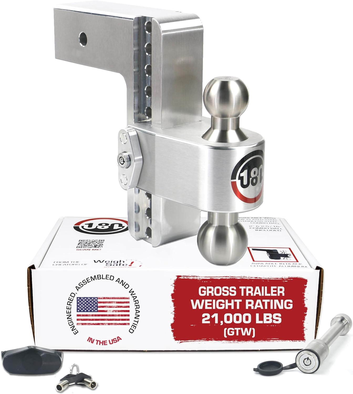 Weigh Safe Adjustable Trailer Hitch Ball Mount - 4" Adjustable Drop Hitch For 2" Receiver - View #10