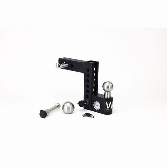Weigh Safe AWS6-2-KA 6 in. Drop Aero Adjustable Trailer Ball Mount Hitch for 2 in. Receiver with WS05, Black