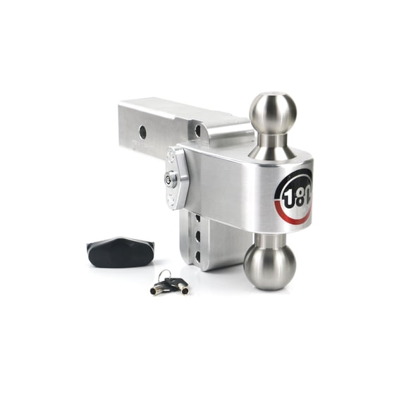 Weigh Safe Adjustable Trailer Hitch Ball Mount - 4" Adjustable Drop Hitch for 2.5" Receiver - Premium Heavy Duty Aluminum Trailer Tow Hitch w/ Stainless Steel Tow Balls (2" & 2 5/16") - 18,500 lbs