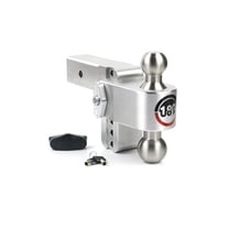 RENO Adjustable Aluminum Trailer Hitch - 2 & 2-5/16 Dual-Balls, 8 Drop/Rise, 12,500 lbs RENO Adjustable Aluminum Trailer Hitch - 2 & 2-5/16 Dual-Balls, 8 Drop/Rise, 12,500 lbs