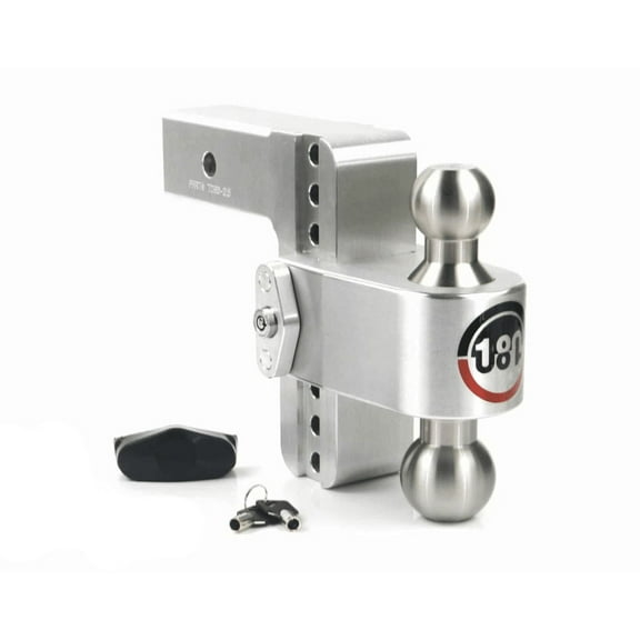 Weigh Safe Adjustable Trailer Hitch Ball Mount - 4" Drop Hitch for 2" Receiver w/ 4 pc Keyed Alike Lock Set, Premium Aluminum Trailer Tow Hitch w/Built in Weight Scale for Anti Sway, 12,500 lbs GTW