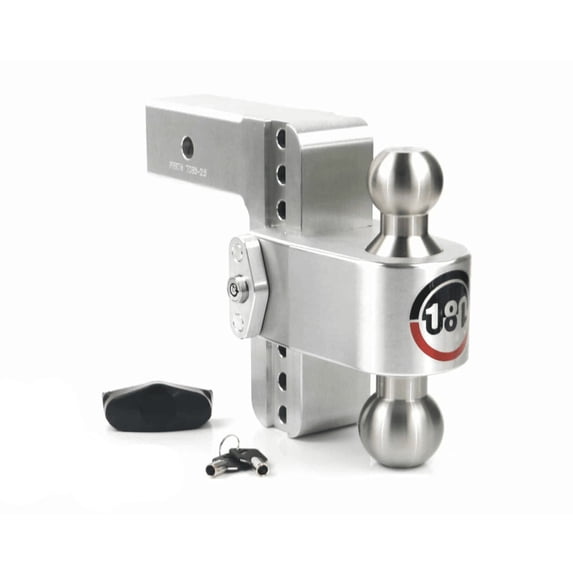 Weigh Safe Adjustable Trailer Hitch Ball Mount, 6" Adjustable Drop Hitch for 2" Receiver w/ 2 pc Keyed Alike Lock Set, Heavy Duty Aluminum Trailer Tow Hitch w/Chrome Plated Tow Balls, 12,500 lbs GTW
