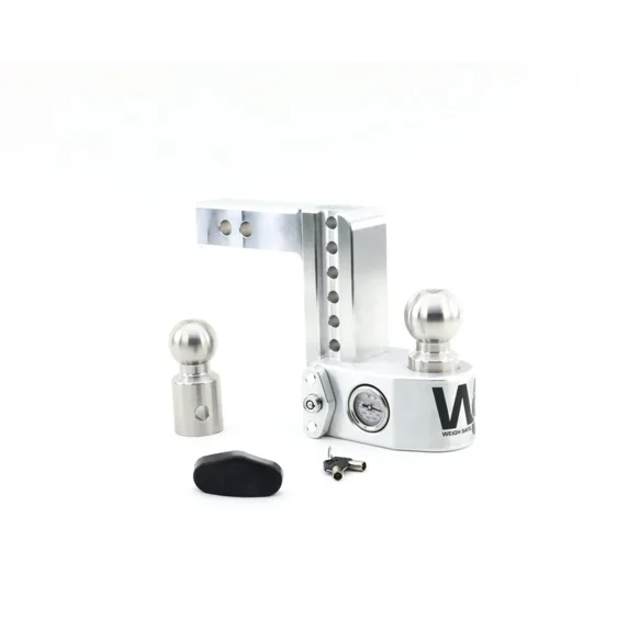 Weigh Safe Adjustable Trailer Hitch Ball Mount - 6" Drop Hitch for 2" Receiver w/ 4 pc Keyed Alike Lock Set, Aluminum Trailer Tow Hitch w/Built in Weight Scale for Anti Sway, 12,500 lbs GTW