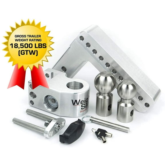 Weigh Safe WS8-2.5-BA Adjustable Aluminum Ball Mount 8" Drop Trailer Hitch