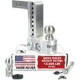 thumbnail image 1 of Weigh Safe Adjustable Trailer Hitch Ball Mount - 8" Drop Hitch for 2" Receiver w/ 2 pc Keyed Alike Lock Set,Aluminum Trailer Tow Hitch w/Built in Weight Scale for Anti Sway, 12,500 lbs GTW, 1 of 9