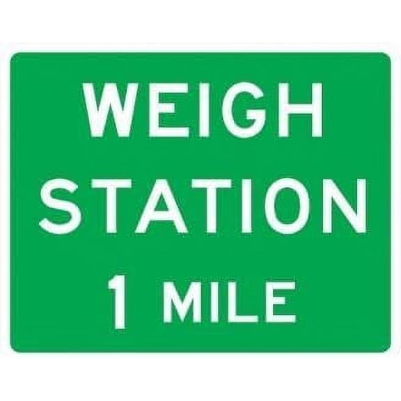Weigh Station Distance Sign Guide Signs Metal Sign Tin Sign 12x16 Inch - Caution Safety Warning Security Signs Indoor & Outdoor Signs for Home, Office, Work