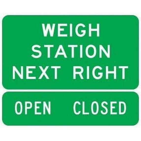 Weigh Station Exit Direction Sign Guide Signs Metal Sign Tin Sign 12x16 Inch - Caution Safety Warning Security Signs Indoor & Outdoor Signs for Home, Office, Work