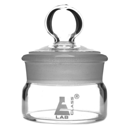 Weighing Bottle, Low Form, 20ml capacity, Borosilicate Glass with Interchangeable Ground Stopper - Eisco Labs