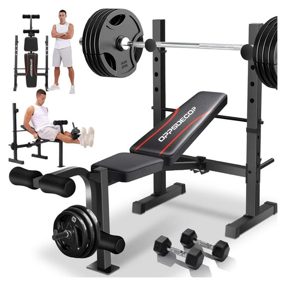 Weight , 600LBS Adjustable Press with Squat Rack & Leg Extension, 3 Sec Folding Workout for Full Body Exercise, Incline Decline Flat Weight Benches for Home Gym Exercise Carbon