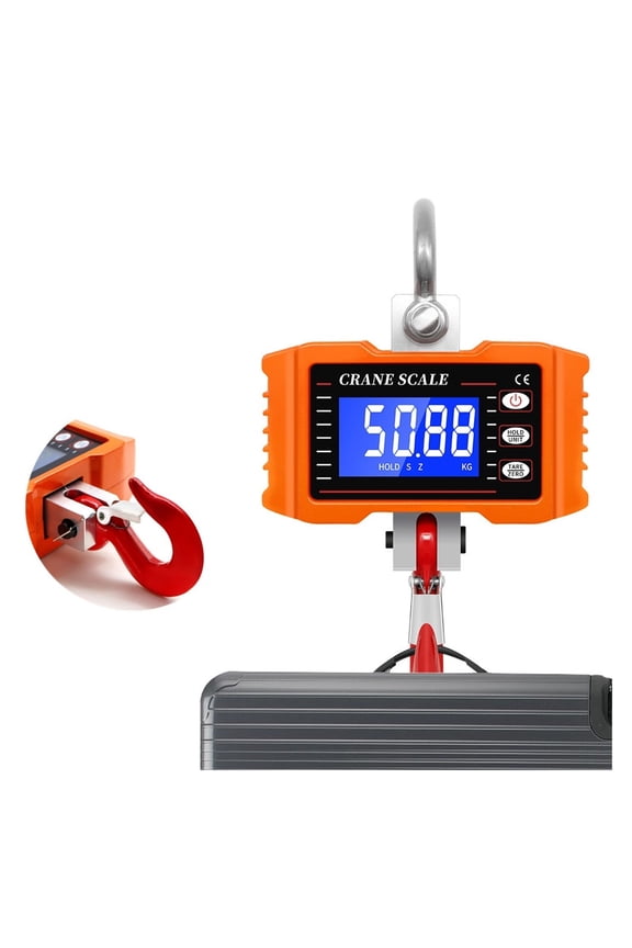 Weight Balance Scale 500kg Crane Scale Hook Hanging Scales Luggage For Commercial 1000lb LCD High Accurate Industrial Heavy Duty ,Easy Use